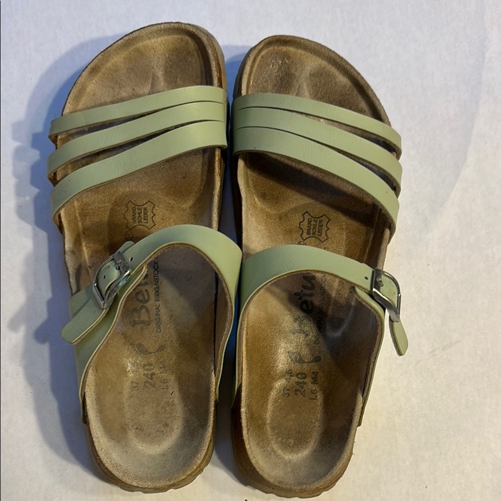 Green Size 37 Birkenstock Betula Strappy Sandals